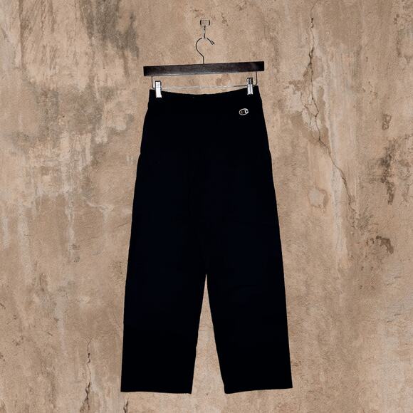 Black Champion Sweatpants Embroidered Logo Relaxed Fit Youth Large - Picture 2 of 5